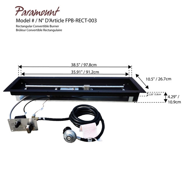 Gas burner for Paramount firepit